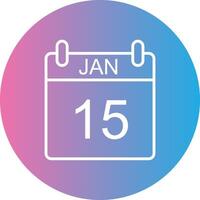 January Line Gradient Circle Icon vector