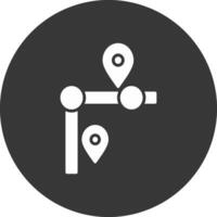 Route Glyph Inverted Icon vector