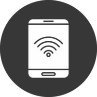 icono de glifo wifi invertido vector