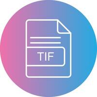 tif archivo formato línea degradado circulo icono vector