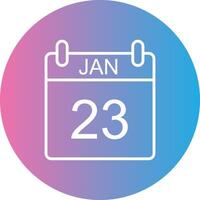 January Line Gradient Circle Icon vector