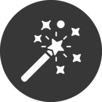 Magic Wand Glyph Inverted Icon vector
