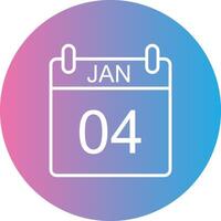 January Line Gradient Circle Icon vector