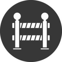 Barrier Glyph Inverted Icon vector