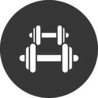 Dumbbell Glyph Inverted Icon vector