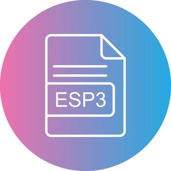 ESP3 File Format Line Gradient Circle Icon vector