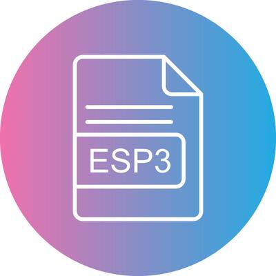 ESP3 File Format Line Gradient Circle Icon
