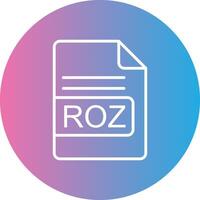 ROZ File Format Line Gradient Circle Icon vector