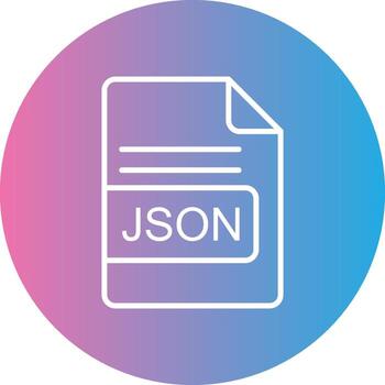 JSON File Format Line Gradient Circle Icon vector