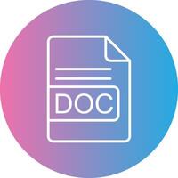 DOC File Format Line Gradient Circle Icon vector