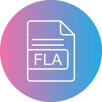 FLA File Format Line Gradient Circle Icon vector