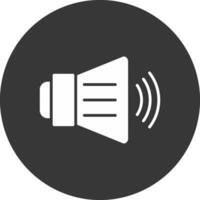 Sound Glyph Inverted Icon vector