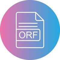 orf archivo formato línea degradado circulo icono vector