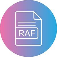 raf archivo formato línea degradado circulo icono vector