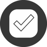 Checkmark Glyph Inverted Icon vector