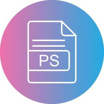 PS File Format Line Gradient Circle Icon vector