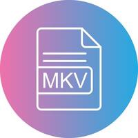 mkv archivo formato línea degradado circulo icono vector