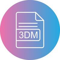 3DM File Format Line Gradient Circle Icon vector