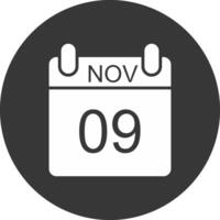 noviembre glifo invertido icono vector