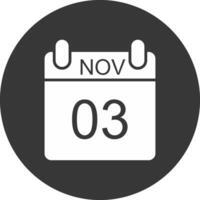 November Glyph Inverted Icon vector