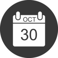 October Glyph Inverted Icon vector