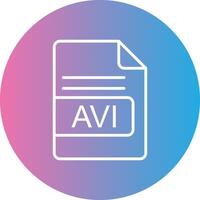 AVI File Format Line Gradient Circle Icon vector