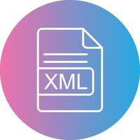 XML File Format Line Gradient Circle Icon vector