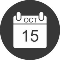 octubre glifo invertido icono vector