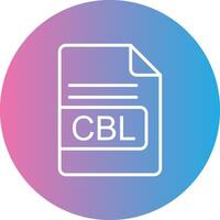 cbl archivo formato línea degradado circulo icono vector