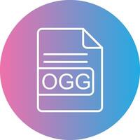 OGG File Format Line Gradient Circle Icon vector