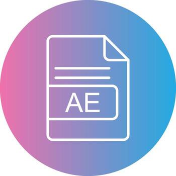 AE File Format Line Gradient Circle Icon vector