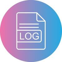 LOG File Format Line Gradient Circle Icon vector