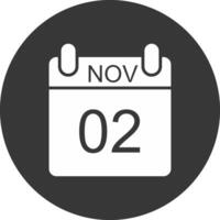 November Glyph Inverted Icon vector