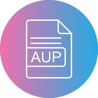 aup archivo formato línea degradado circulo icono vector