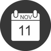 November Glyph Inverted Icon vector