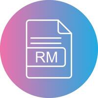 RM File Format Line Gradient Circle Icon vector