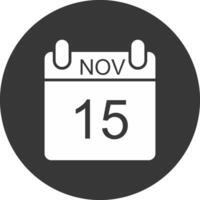 November Glyph Inverted Icon vector