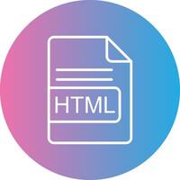 HTML File Format Line Gradient Circle Icon vector