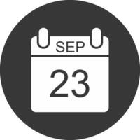 September Glyph Inverted Icon vector