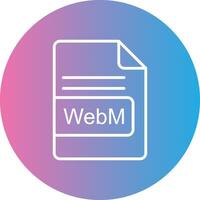 webm archivo formato línea degradado circulo icono vector