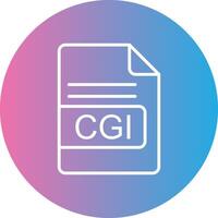 CGI File Format Line Gradient Circle Icon vector