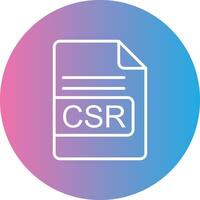 csr archivo formato línea degradado circulo icono vector