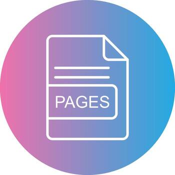 PAGES File Format Line Gradient Circle Icon vector