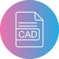 CAD File Format Line Gradient Circle Icon vector