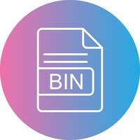 BIN File Format Line Gradient Circle Icon vector