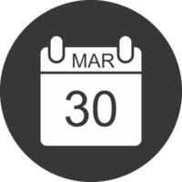 March Glyph Inverted Icon vector