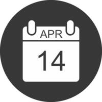 April Glyph Inverted Icon vector