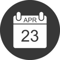 April Glyph Inverted Icon vector