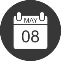 May Glyph Inverted Icon vector