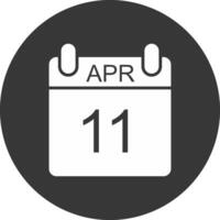abril glifo invertido icono vector